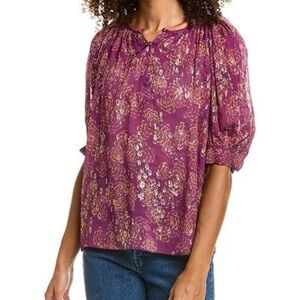 Vanessa Bruno Purple Floral Blouse